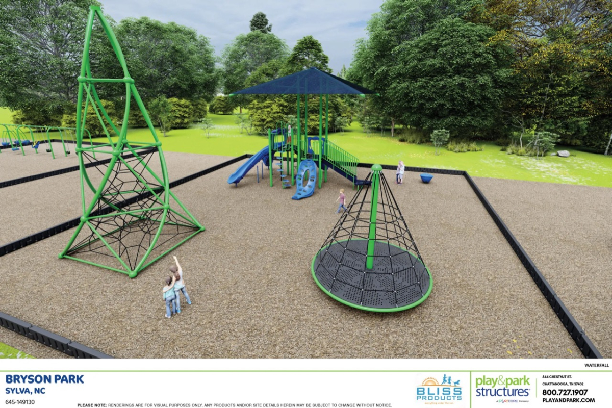 This mock-up shows possible design features for Bryson Park upgrades. 