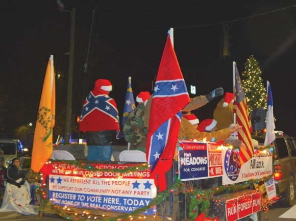 Participants display the Confederate flag during last year’s Canton Christmas parade. Cory Vaillancourt photo