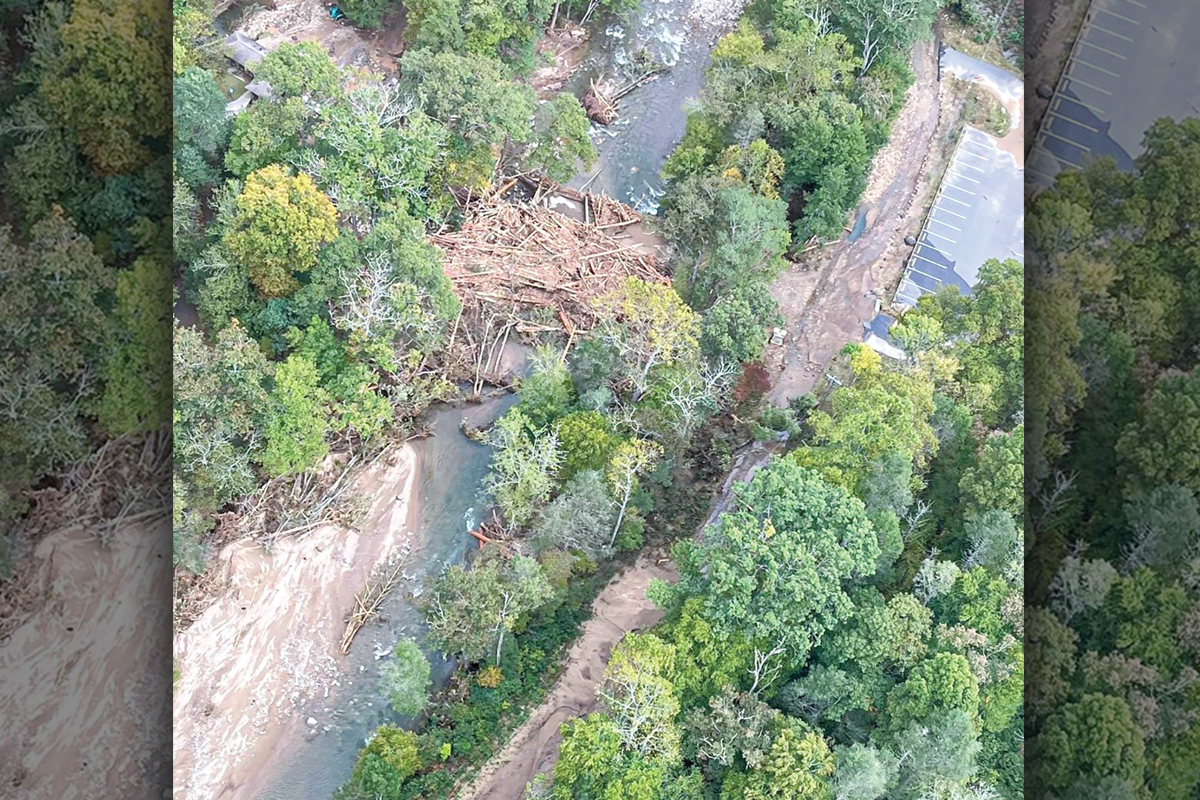 Black Mountain Campground on the Pisgah National Forest, Appalachian Ranger District. The bridge leading to the campground over the South Toe River was significantly damaged by Hurricane Helene. File photo