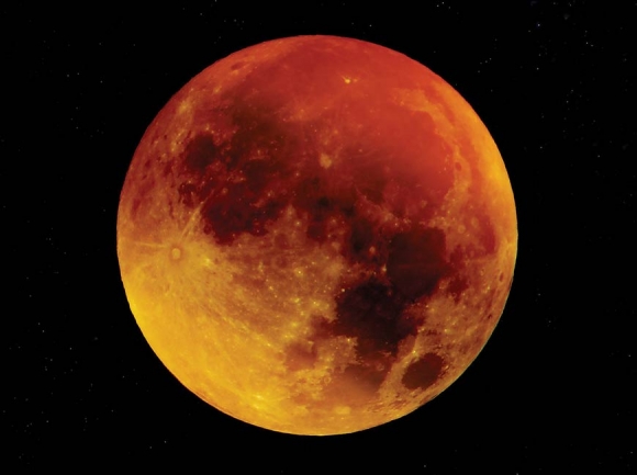The blood moon gets its color from Earth’s atmosphere. Donated photo