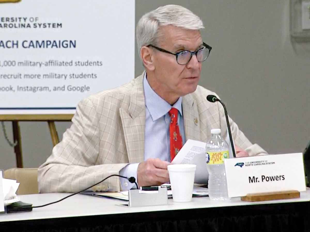 Board of Governors Member David Powers chairs the Committee on University Governance. UNC photo