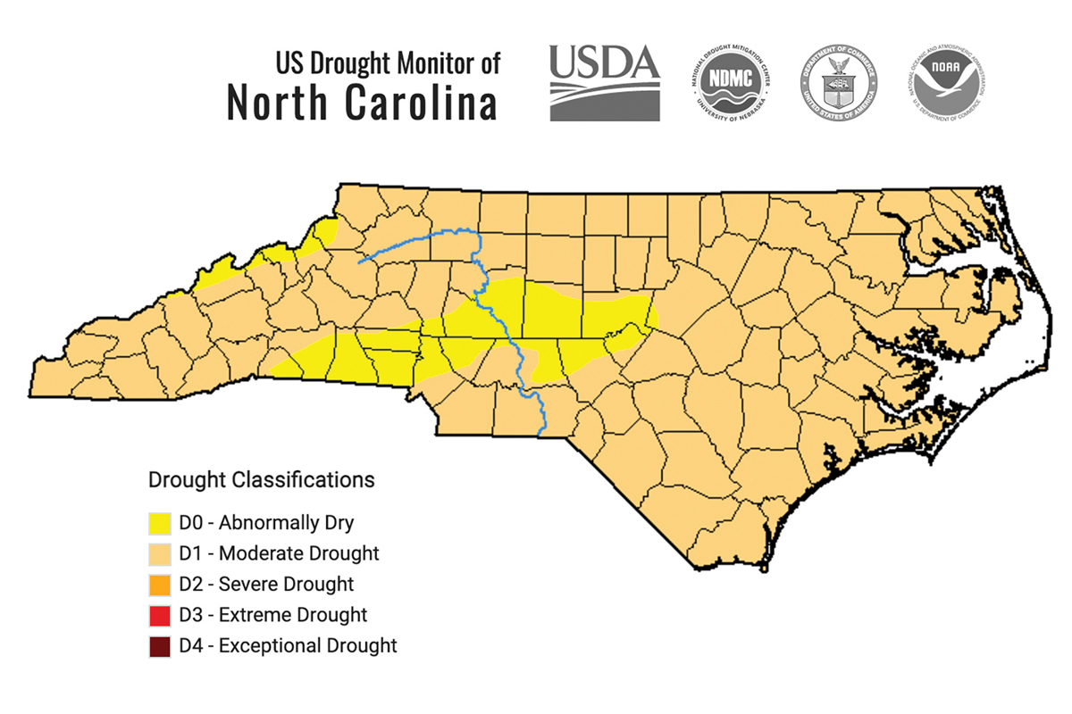 The drought has now spread to most of the state. ncdrought.org photo