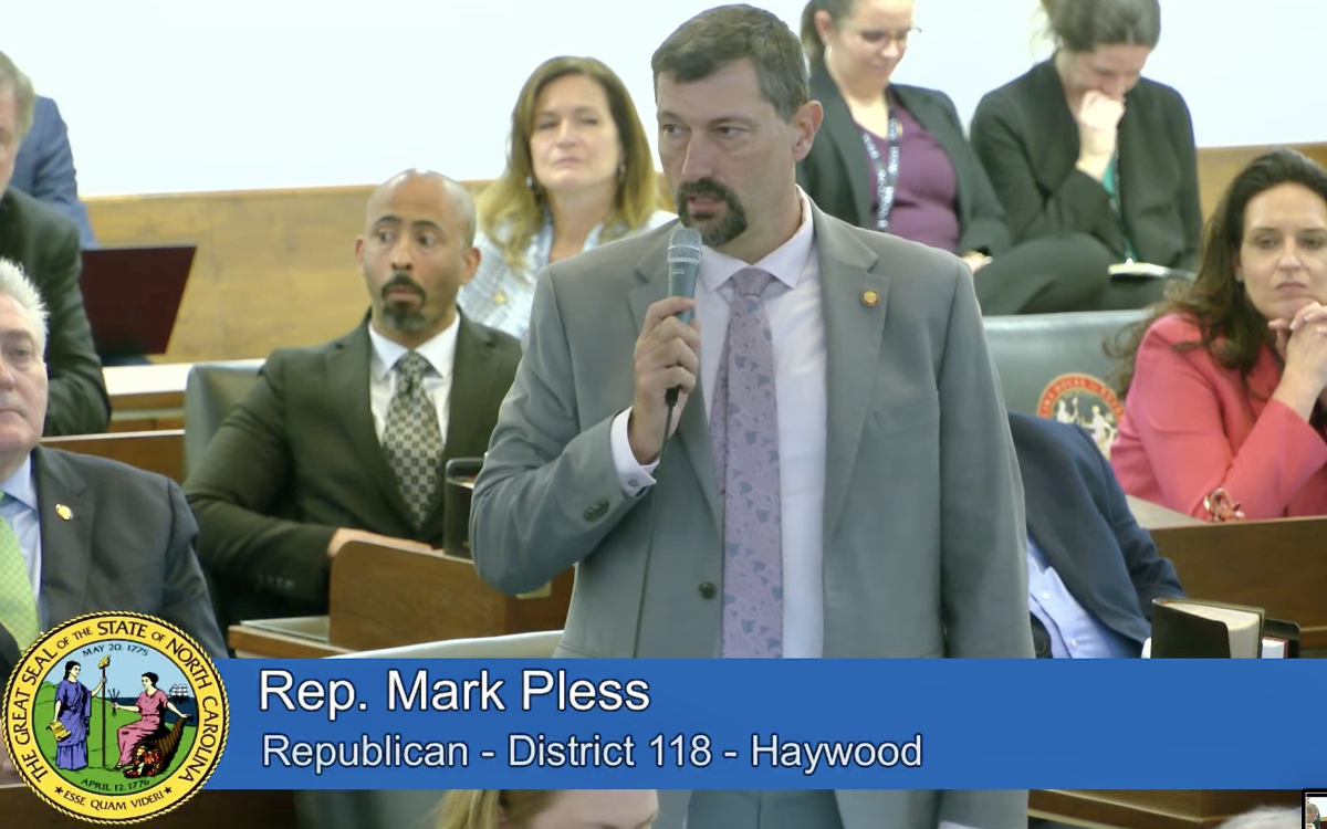 Haywood Rep. Mark Pless, seen here in February, has been pursuing partisan elections in his district since 2022.