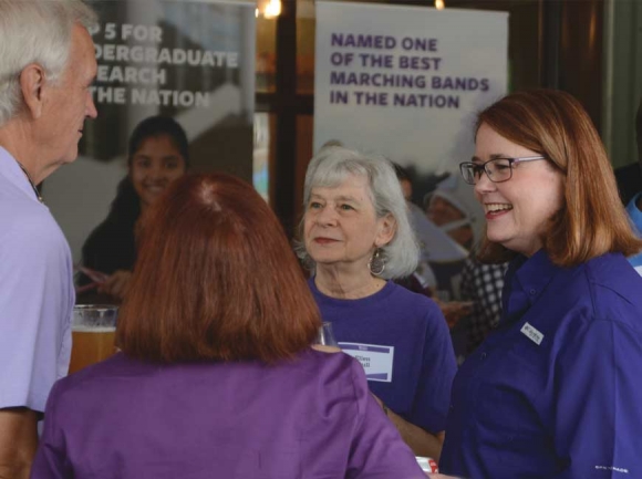 Brown greets community members during a welcome event held Aug. 19 at Innovation Station in Dillsboro. Holly Kays photo 