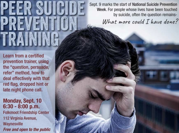 Suicide prevention training to be held Sept. 10