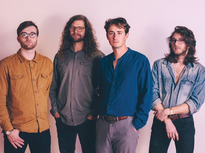 Pink Beds is an Asheville-based indie rock band. From left, the group consists of Logan Hall, Ryan Sargent, Aaron Aiken and Jackson Van Horn. (photo: Daniel Barlow)