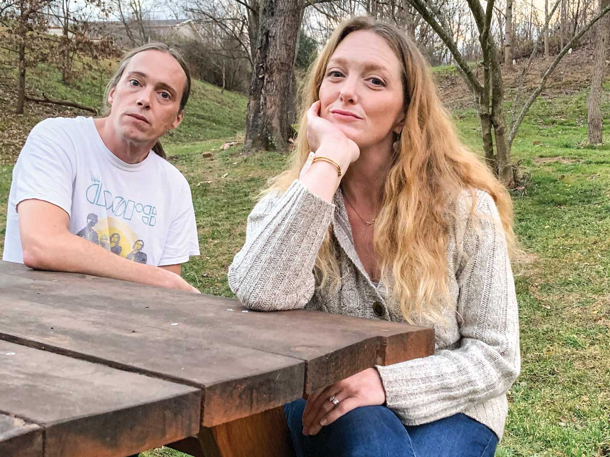 Jessie (left) and Travis Gresham at Travis’s home in Clyde. Angie Schwab photo