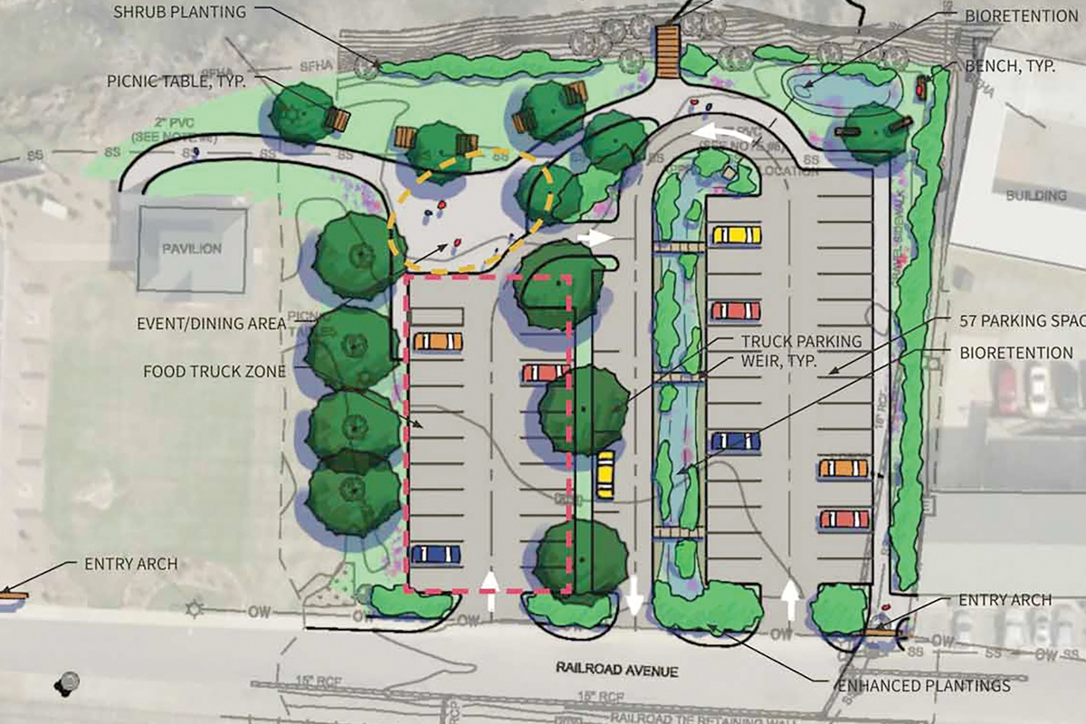 Improvements to Bridge Park include a paved parking area. Donated photo