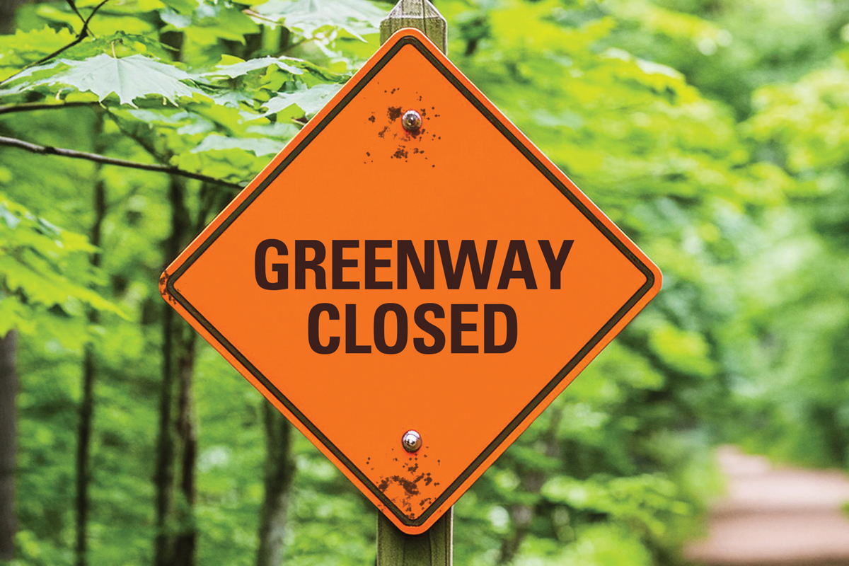 Part of greenway trail closed indefinitely