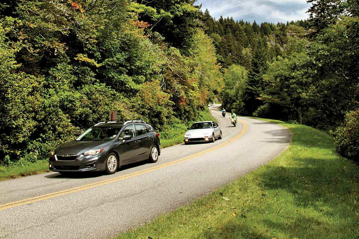Visitors cruise the Parkway on a late summer day. Blue Ridge Parkway Foundation photo