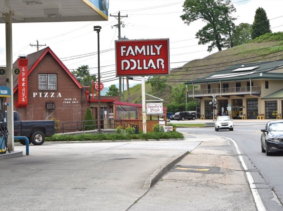 The N.C. 107 project will require 55 businesses to relocate, including Speedy’s Pizza and Valero Gas Station. Holly Kays photo
