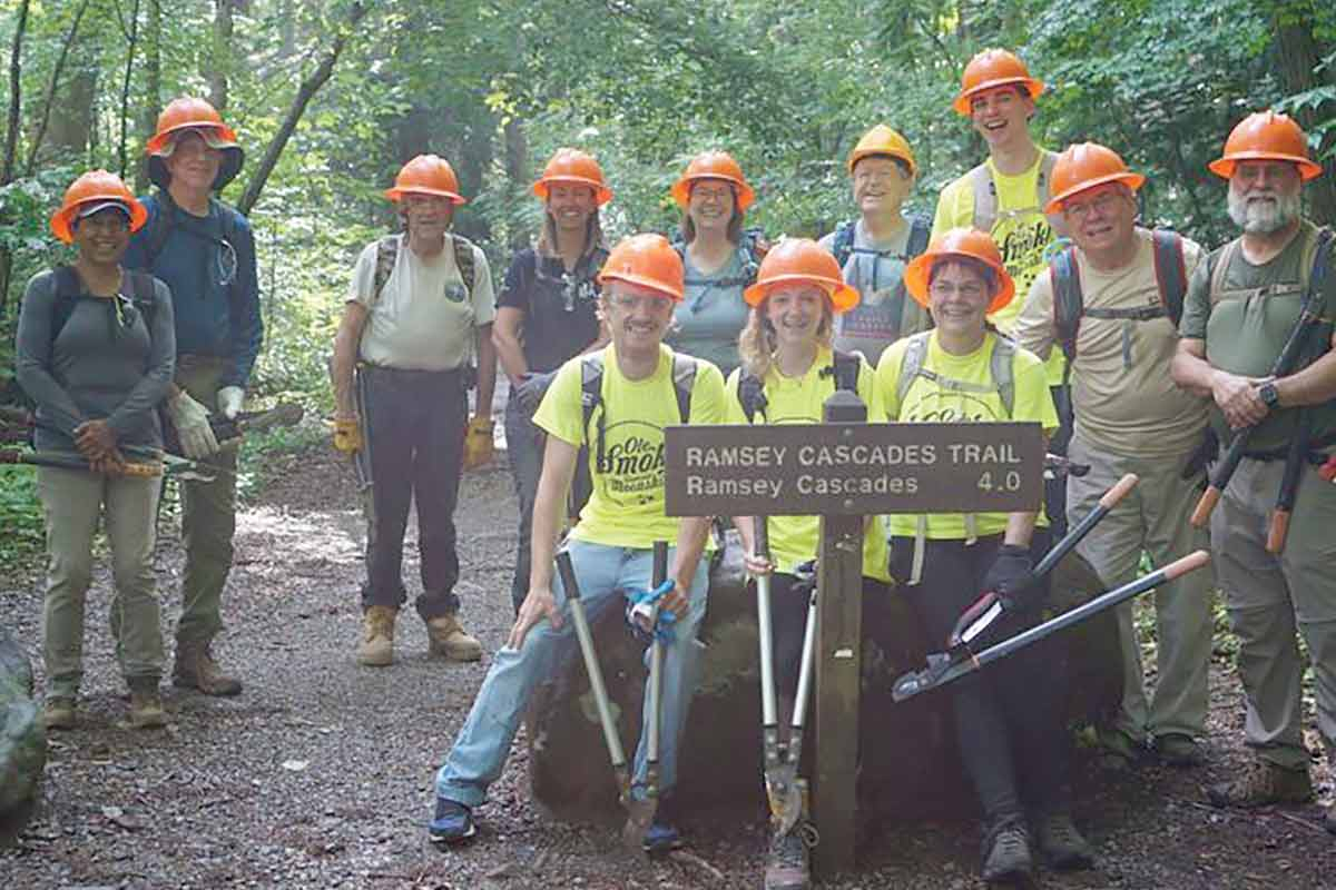 Volunteers will help with projects on the Ramsey Cascades and Little Cataloochee trails. NPS photo