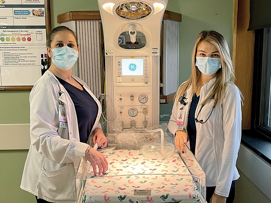 Andria Smith, (left) director of Women’s Care Services and Rachel Hyatt, childbirth educator, at Haywood Regional Medical Center. 