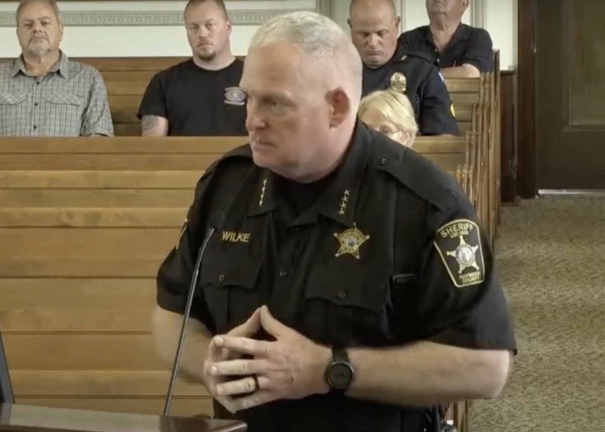 Haywood County Sheriff Bill Wilke addresses commissioners during a May 15 board meeting.