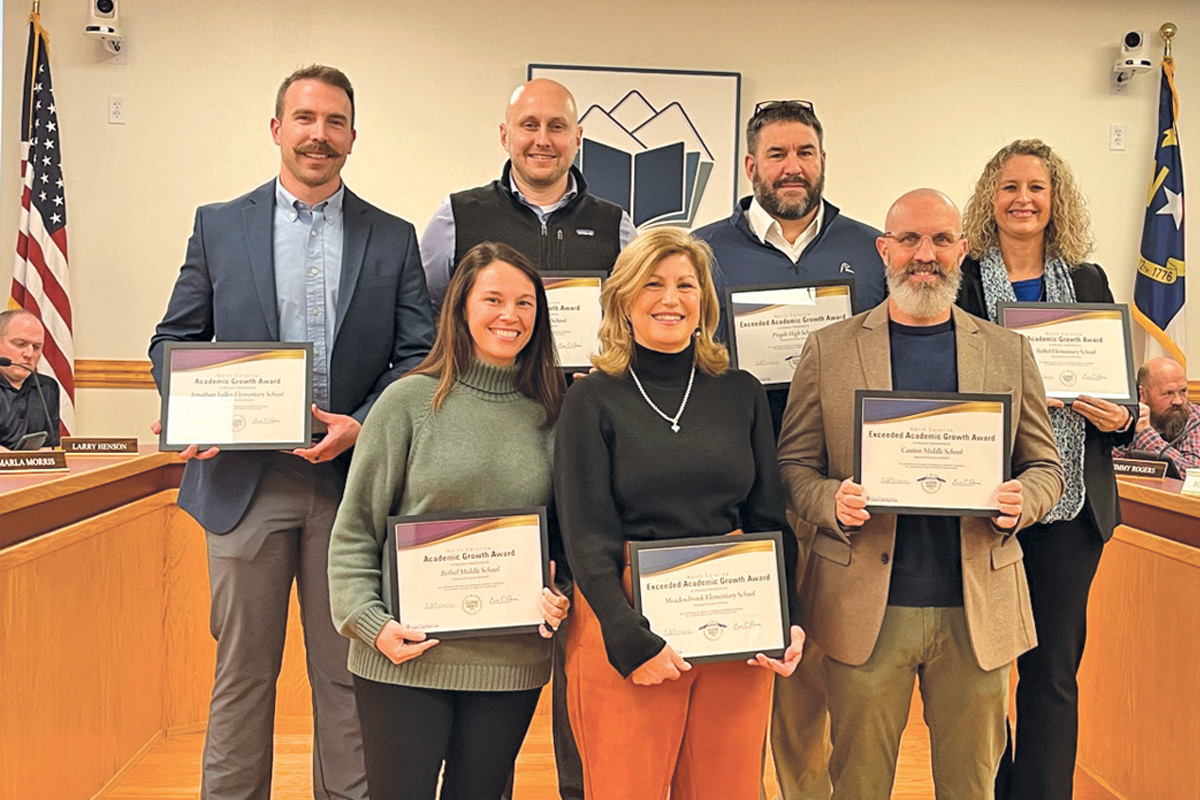 HCS principals were recognized for academic success at a recent school board meeting. HCS photo