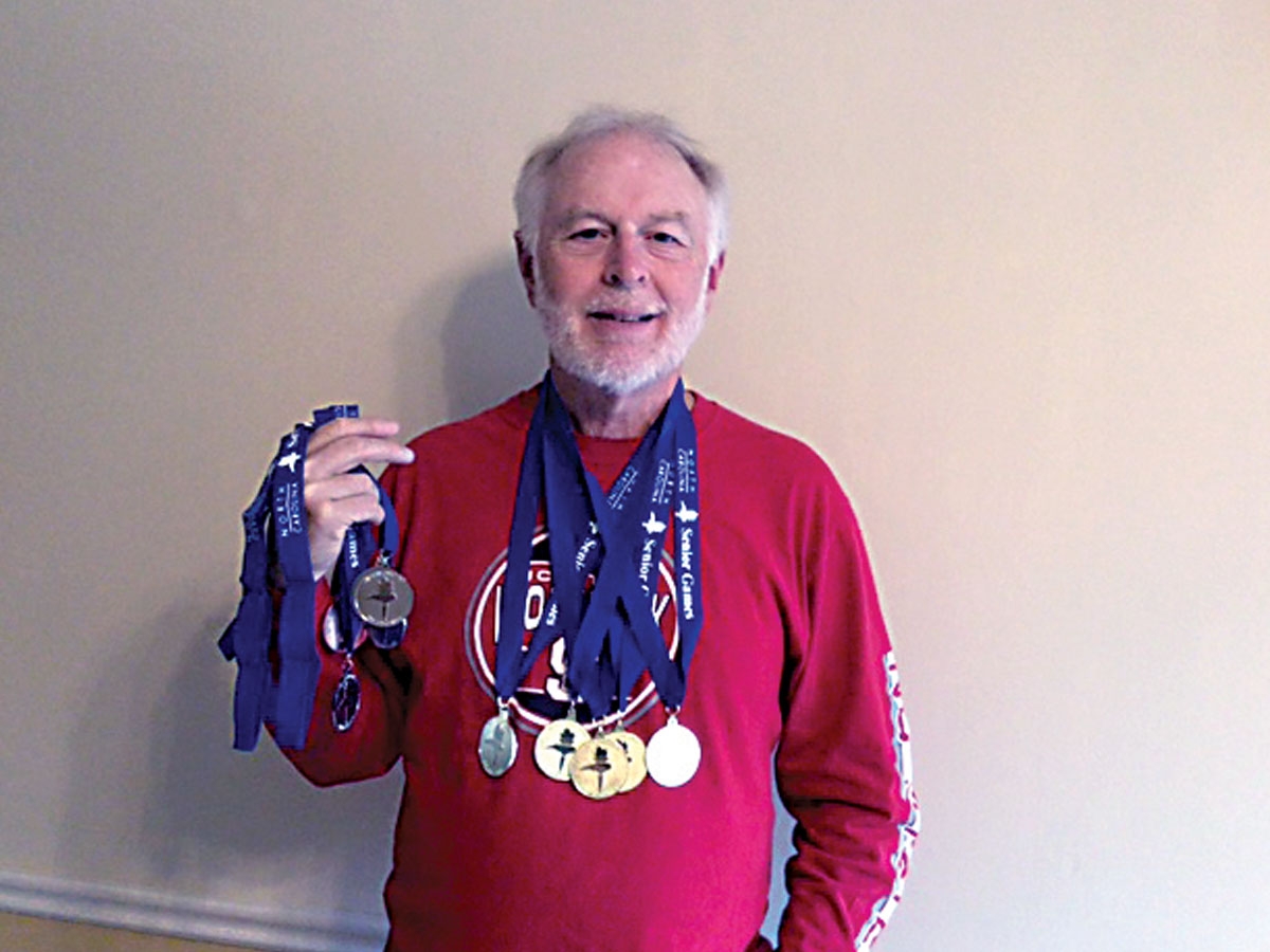 Phil Woody, who lives in Dillsboro, finished the 2021 N.C. Senior Games a decorated athlete. Donated photo