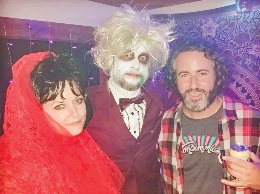 Halloween night: Sarah, Joe and Garret.