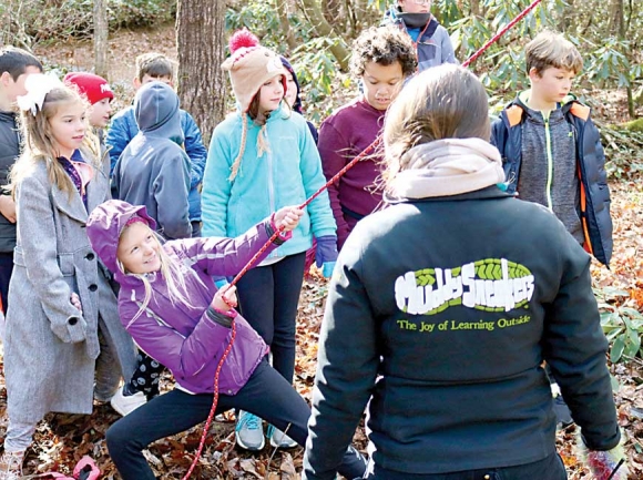 Kids from FernLeaf Community Charter School in Fletcher explore the outdoors with Muddy Sneakers. Donated photo