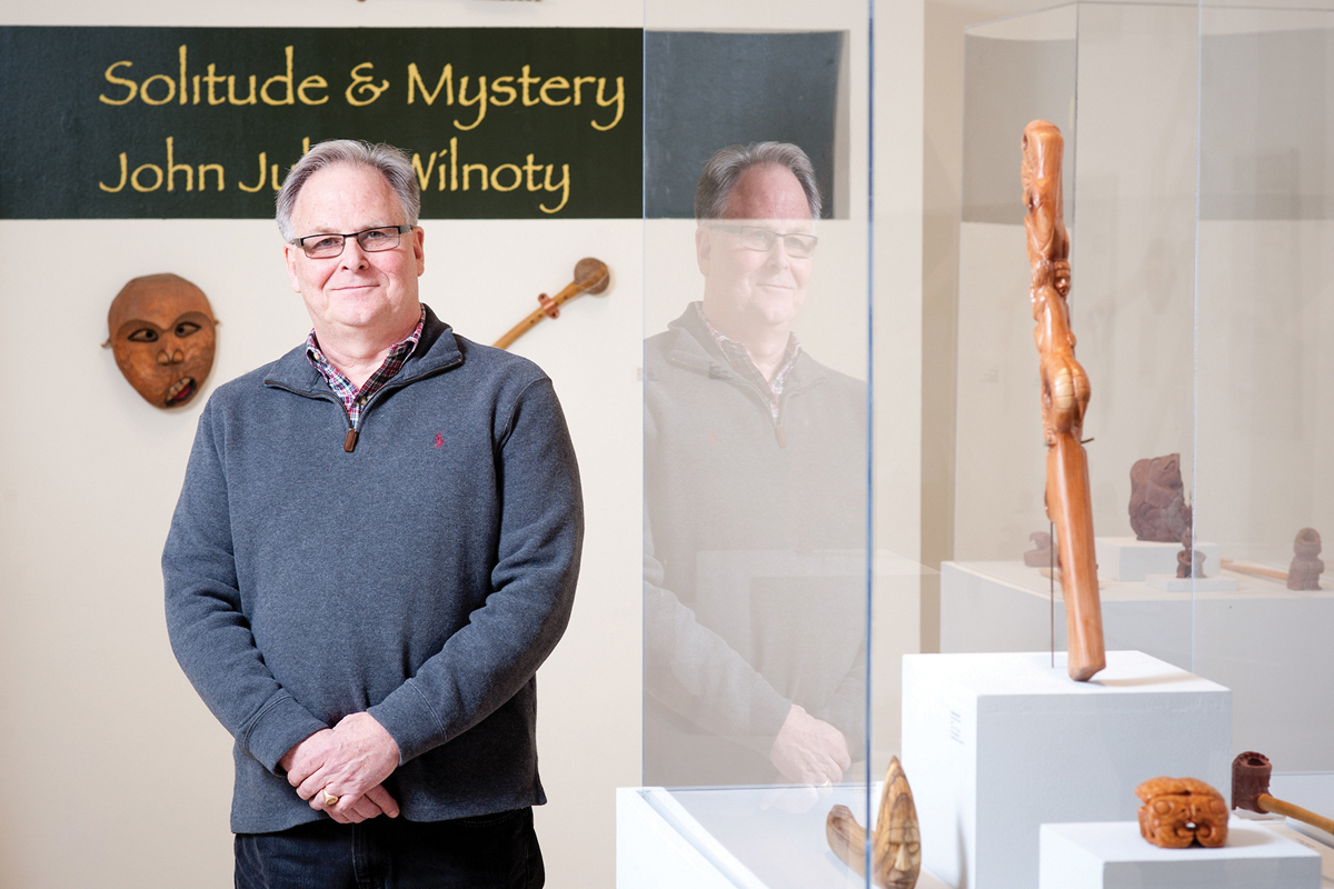 Lambert Wilson stands at the opening of the 2016 “Solitude &amp; Mystery” event at WCU’s Fine Art Museum. WCU Photo Services photo