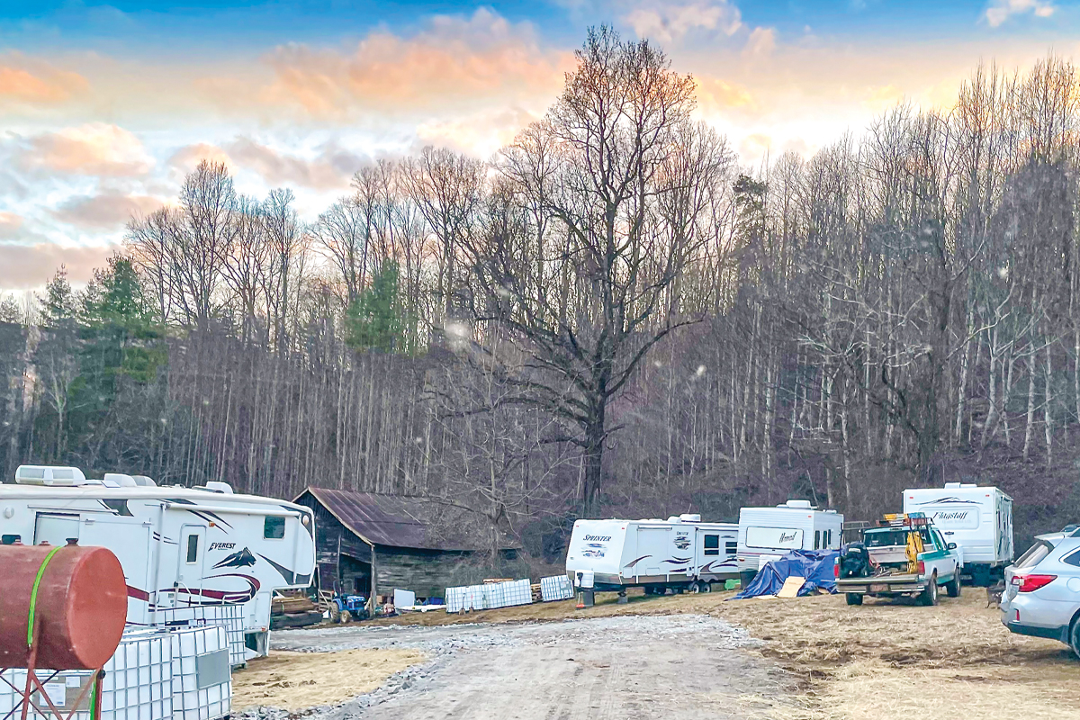 Haywood County resident James Lunsford has been operating a distribution/donation hub and campground since shortly after Hurricane Helene. Cory Vaillancourt photo