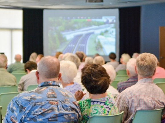 Around 100 people attended a presentation by NCDOT at Lake Junaluska on July 10. Cory Vaillancourt photo