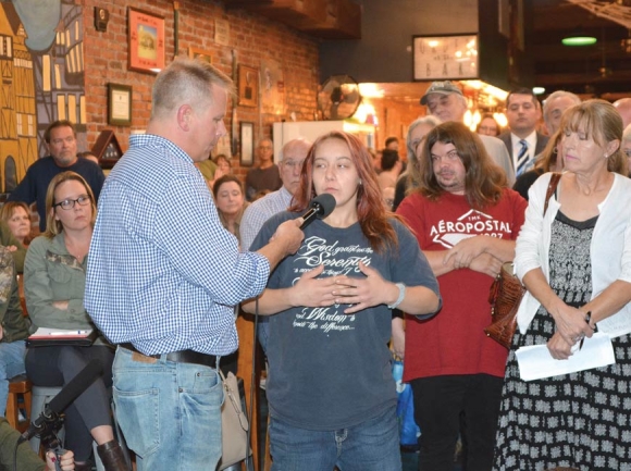 Community members packed Frog Level Brewing in October to discuss                                     the homeless issue in Waynesville. Jessi Stone photo