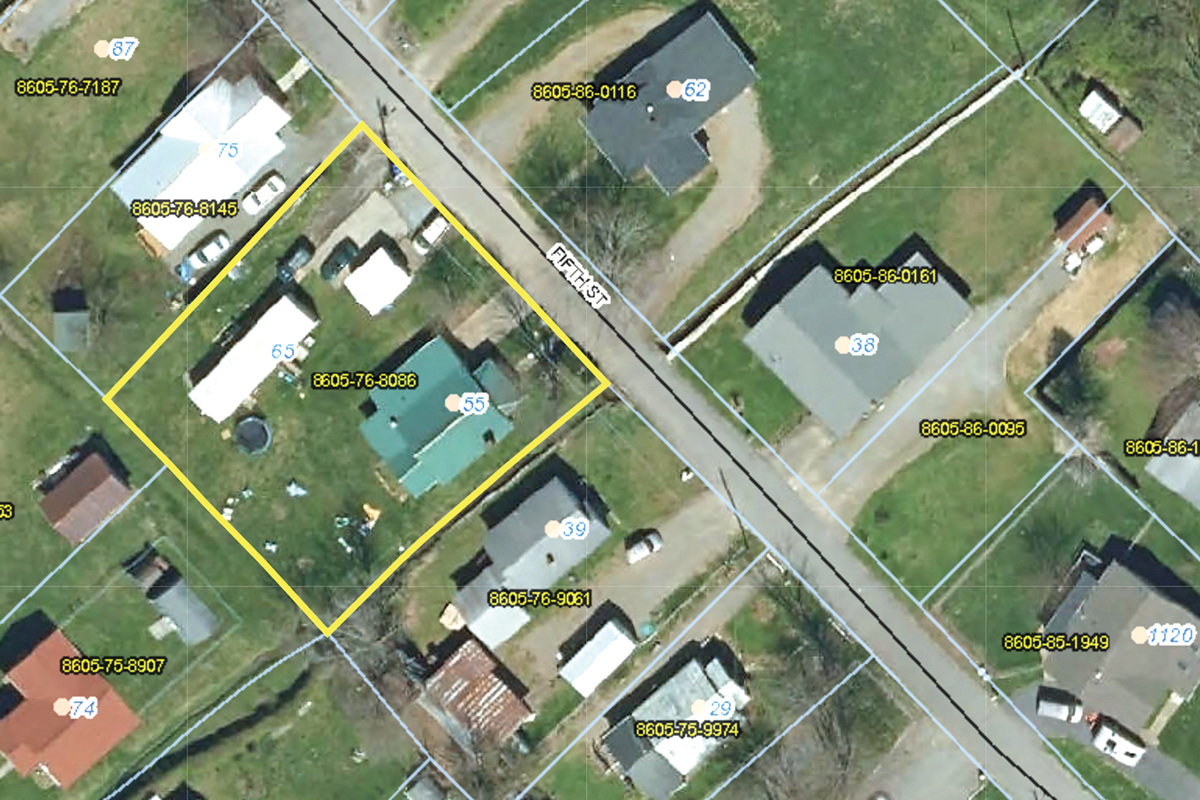 Haywood County property records still show the dilapidated trailer and accessory structure that have since been removed from a parcel at 55 Fifth St. in Waynesville. Haywood County photo