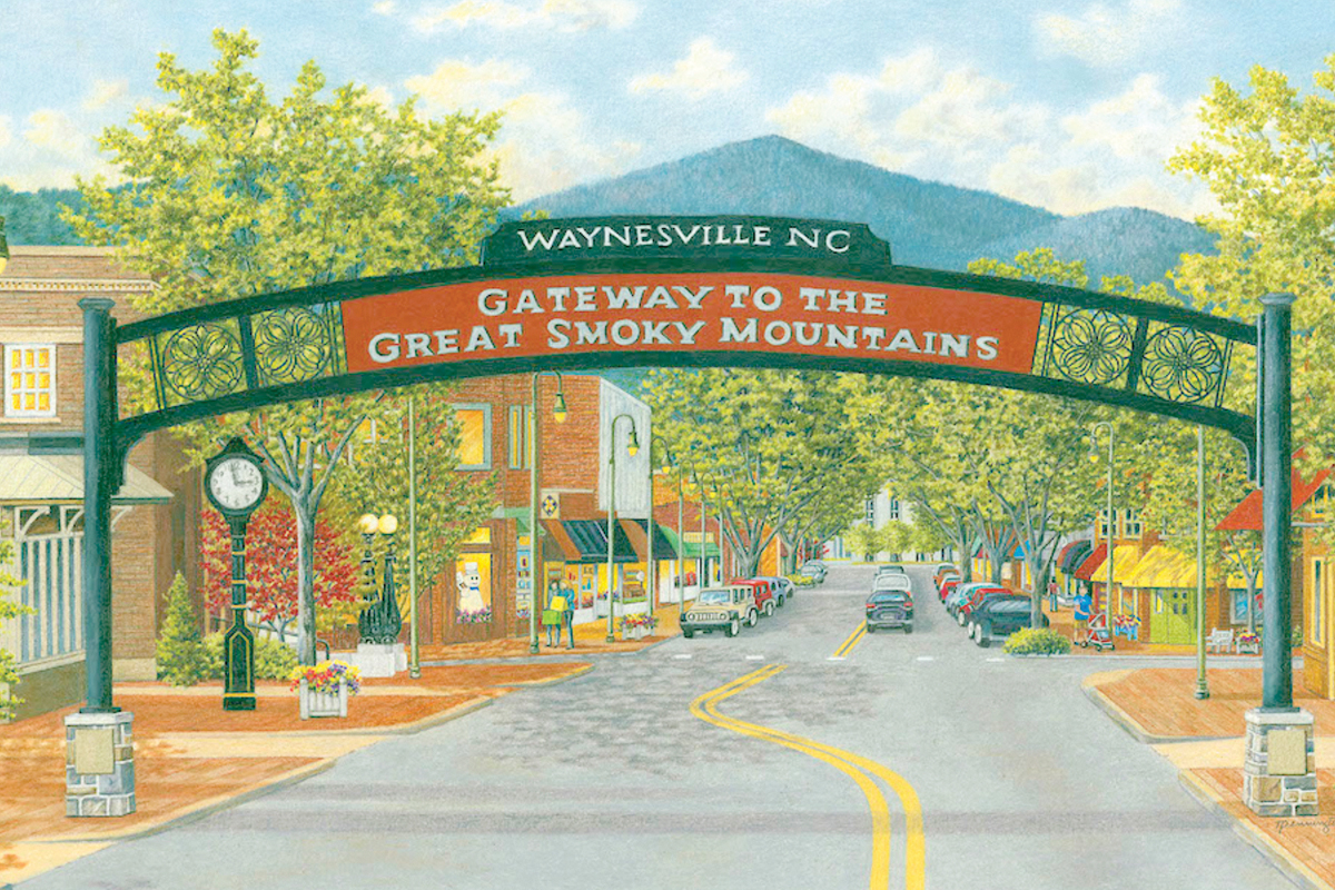 A rendering of the proposed arch, drawn by Waynesville artist Teresa Pennington, is available as part of fundraising efforts to complete the project. DWA photo