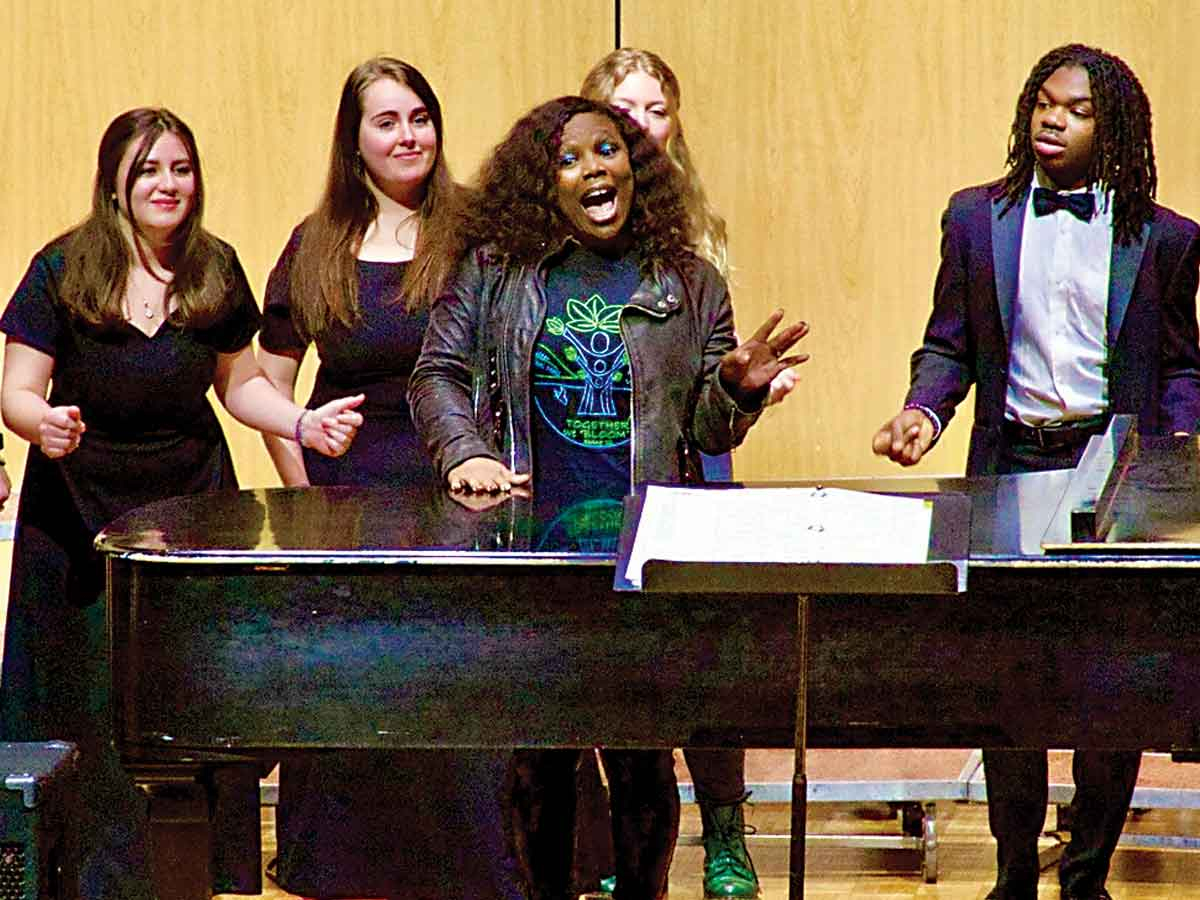 Dr. Tiffany Jackson performs with the Catamount Singers. Donated photo