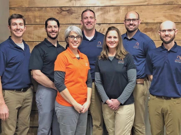 The staff of Smoky Mountain Sports Medicine &amp; Physical Therapy Ben Rickert, (from left) Erik Watkins, Robyn Duncan, Carlyle Schomberg, Mary Curtis McCracken, Blake Queen and Gabe Peterson. Donated photo