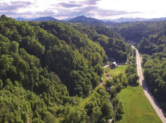 The newly conserved Chestnut Mountain property sits alongside U.S. 19/23, shown in this photo to the left of the road. Adam Wood photo