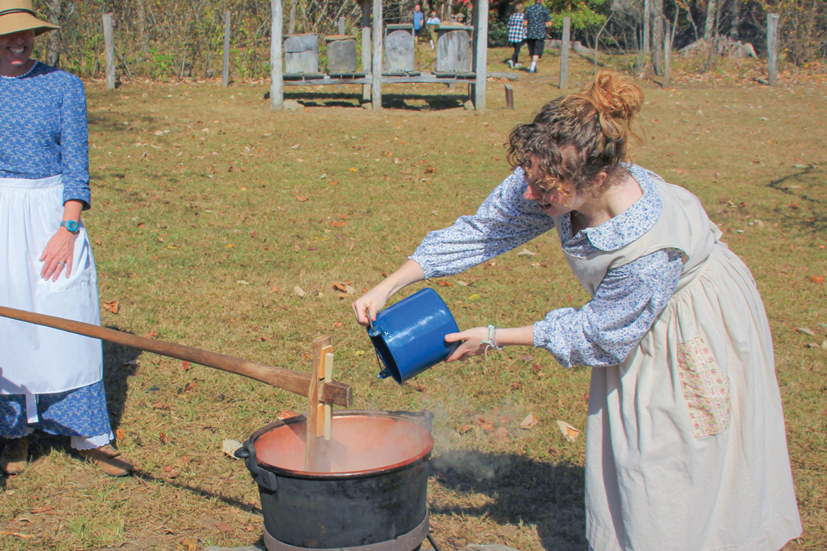 Visitors can engage with living historians and cultural demonstrators to learn what daily life was like in the mountains. 