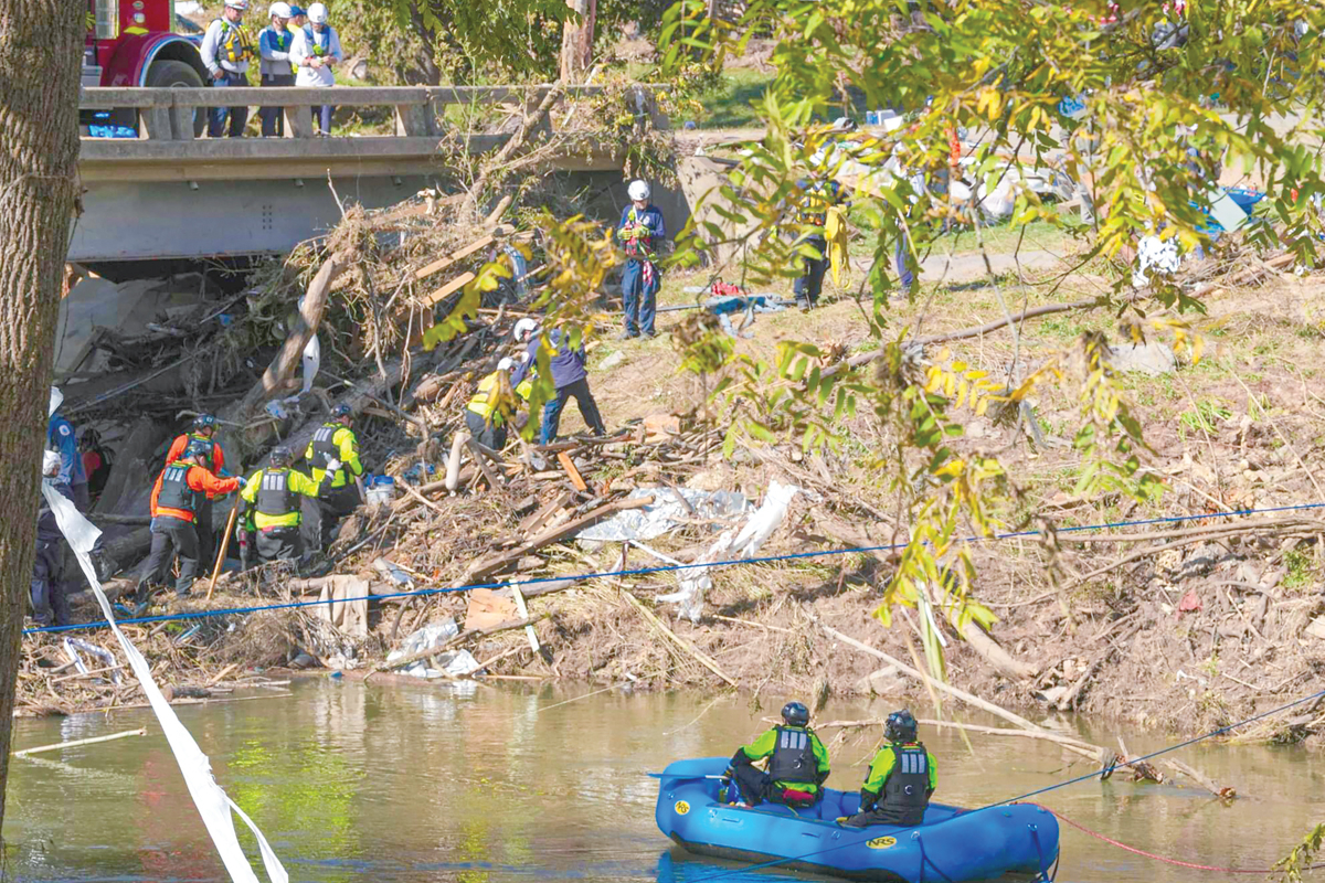 Swiftwater rescues have been common throughout Western North Carolina since Hurricane Helene hit. Haywood County Emergency Services photo