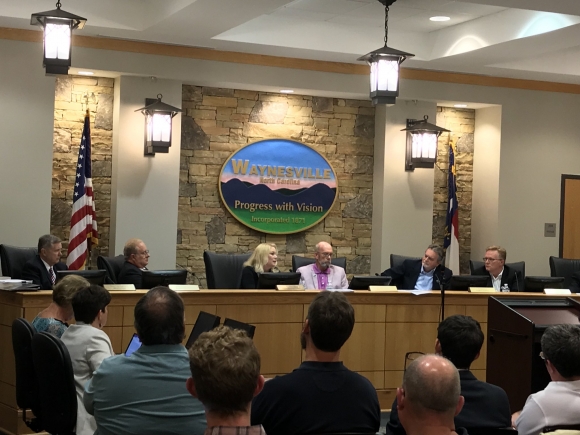 Waynesville&#039;s Board of Aldermen deliberate a proposed text amendment May 22.
