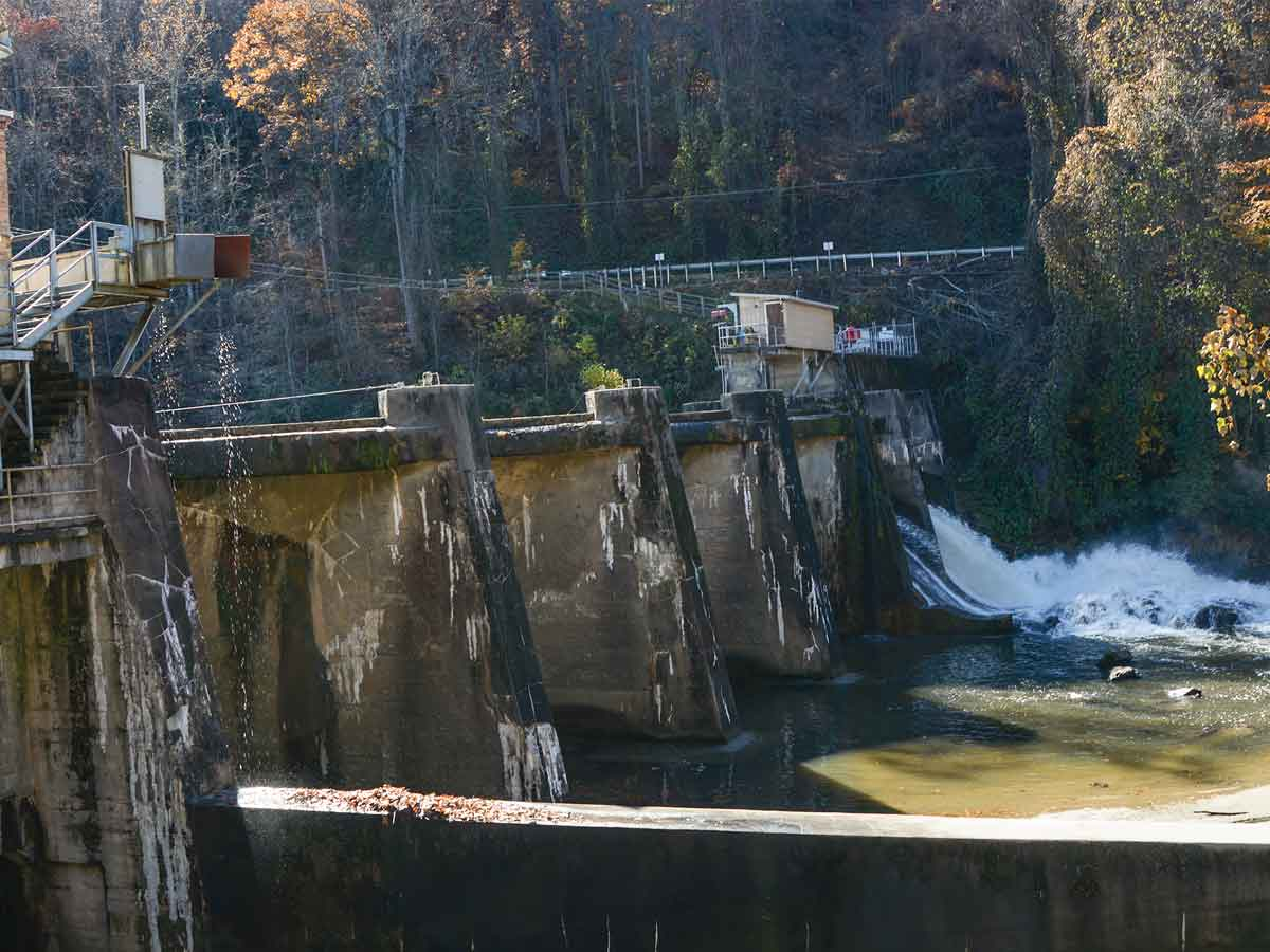 Ela Dam was built in 1925 to power the tiny logging town of Bryson City. Holly Kays photo