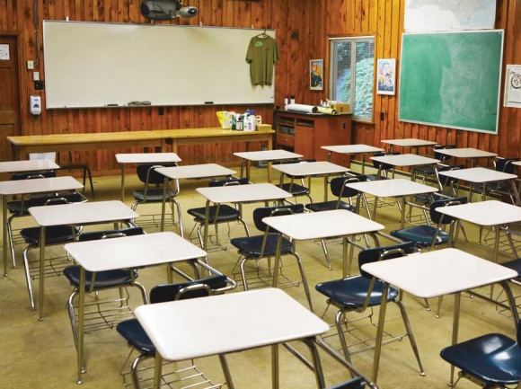 Empty desks in the M.C. Nix Horticulture Complex at the Haywood Community College haven’t been full for some time now. Cory Vaillancourt photo