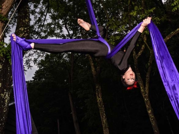 Flying on faith: Clyde woman finds strength and spirituality in aerial silks