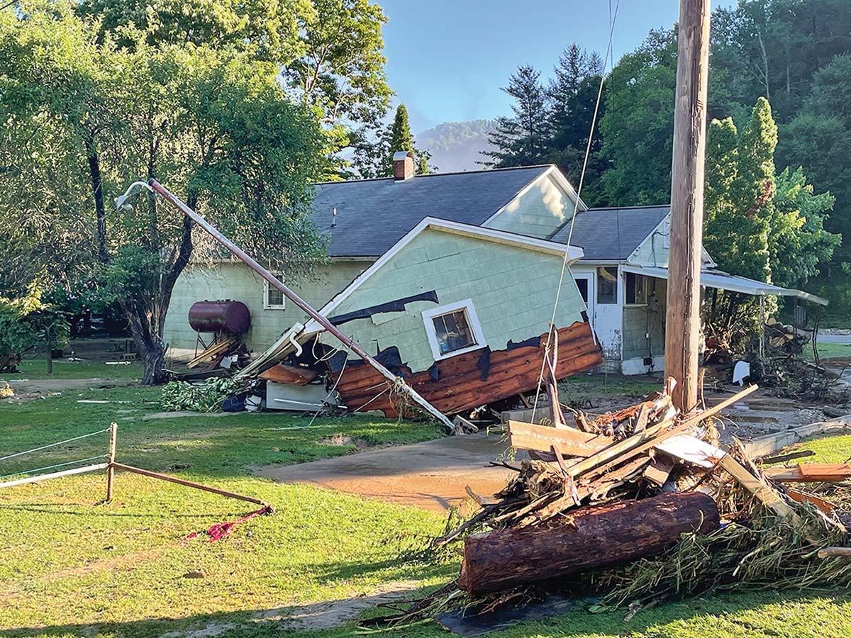 Homes throughout the Cruso area were left destroyed after the floodwaters receded. Scott McLeod photo