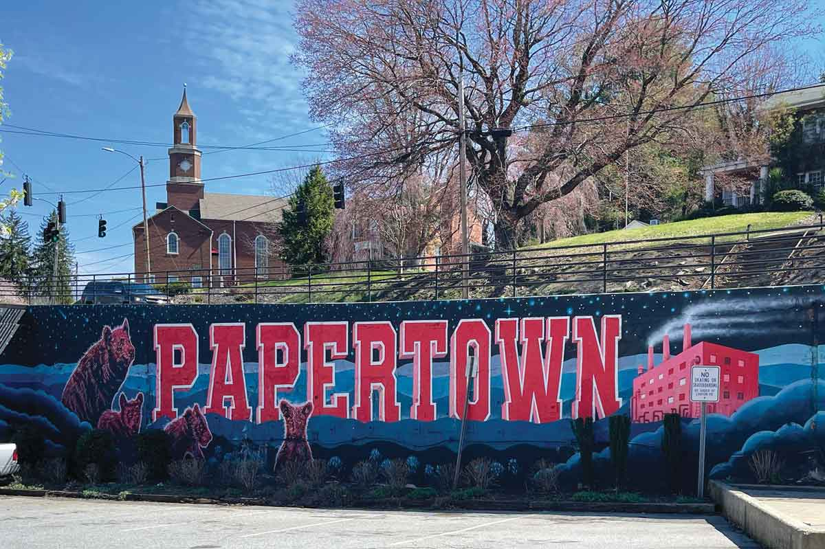 This mural says it all — Canton residents pride themselves on being “Papertown strong.” Kyle Perrotti photo