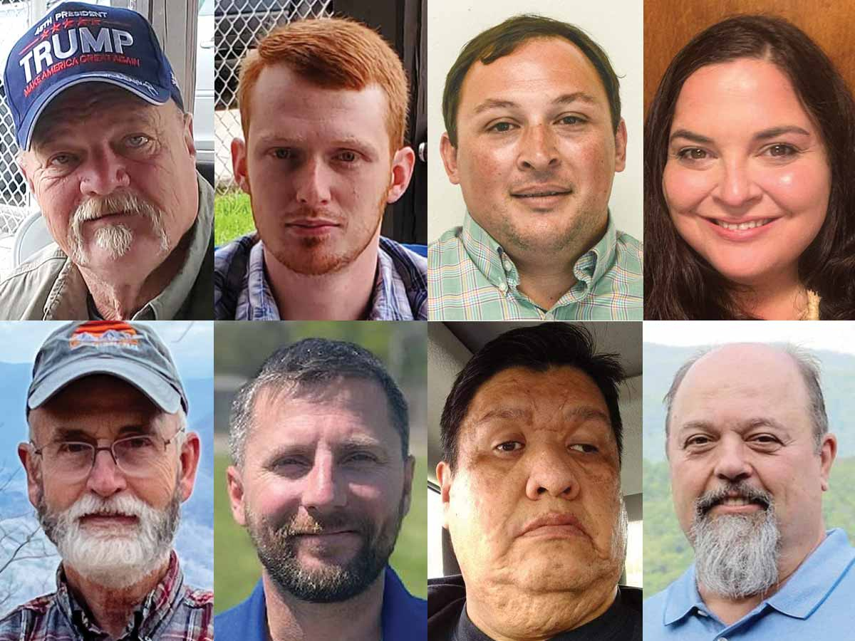 Clockwise from top, left: Rick Wood, Todd Bryson, Mark Lesson, Rainy Summer Brake, John Smith, Jarrett Crowe, Edward Thurston, David Brooks.