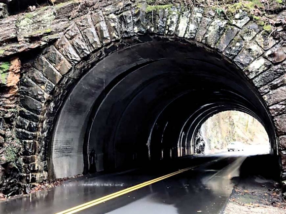 The Bote Mountain Tunnel, constructed in 1948, has not had any significant rehabilitation work since that time. NPS photo