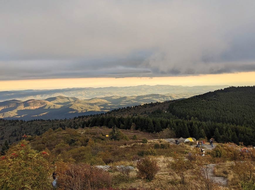 Visitation has surged at Black Balsam in recent years, with the trail full of backpackers and retreating day hikers as sunset approached Saturday, Oct. 3. Holly Kays photo
