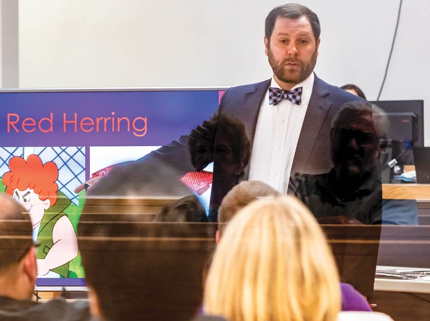 Assistant District Attorney John Hindsman during the murder trial of Alex Crisp in Bryson City. Quintin Ellison photo