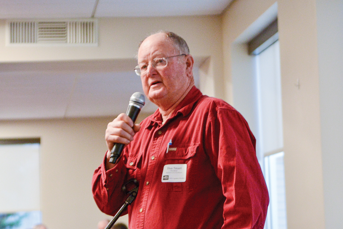 Haywood County Farm Bureau President Don Smart speaks during a breakfast event at the Lambuth Inn. Cory Vaillancourt photo