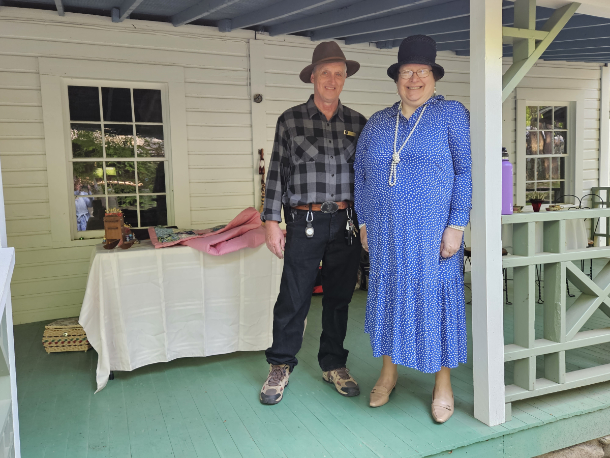 Scott and Jayne Young dress in period costume for Daisy Town Day in 2023. 