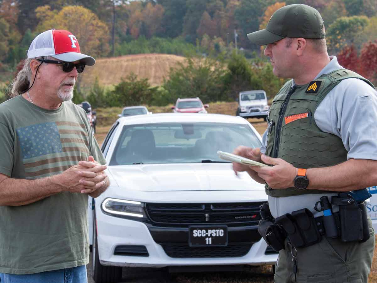 After more than two decades of serving in some of the Army’s most elite Special Operations Forces, retired Sgt. Maj. Arin Canon (right) is the Class Sergeant for SCC’s current National Park Service-Park Ranger Law Enforcement Academy in Franklin.