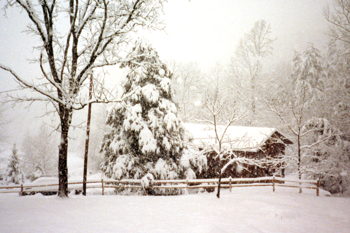 We liked our Caney Fork house, pictured here in 1986, but in winter we called it Permafrost. 