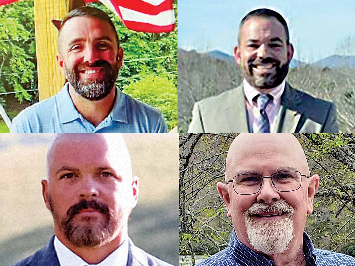 Clockwise from top left: Brent Holbrooks, Dereck Jones, Bob Cook, Clay Bryson.