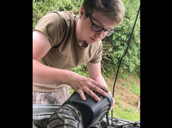 Aidan McCoy-Ybanez takes mechanic classes at Haywood Community College during his senior year at Tuscola High School. Donated photo