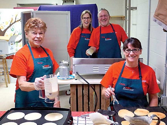 Volunteers prepare pancakes at First United Methodist Church of Waynesville. Donated photo